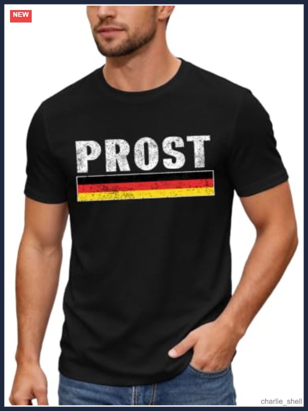 German Oktoberfest T-Shirt Men Prost Letter Print Bavarian Themed Tee